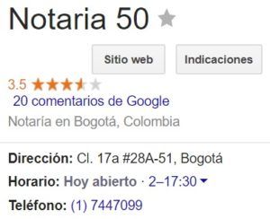 Notaria 50 de Bogotá