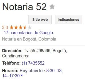 Notaria 52 de Bogotá