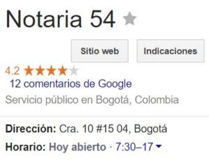 Notaria 54 de Bogotá