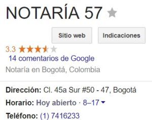 Notaria 57 de Bogotá