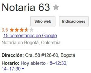 Notaria 63 de Bogotá