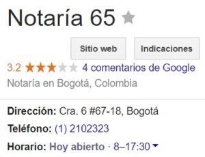 Notaria 65 de Bogotá