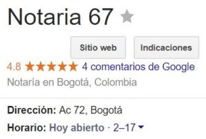 Notaria 67 de Bogotá