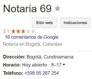 Notaria 69 de Bogotá