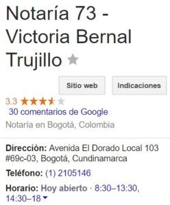 Notaria 73 de Bogotá
