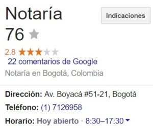 Notaria 76 de Bogotá