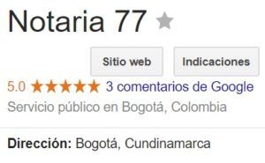 Notaria 77 de Bogotá