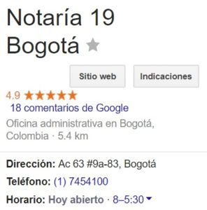 Notaria 19 de Bogotá