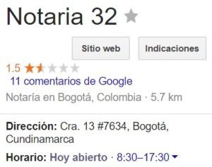 Notaria 32 de Bogotá
