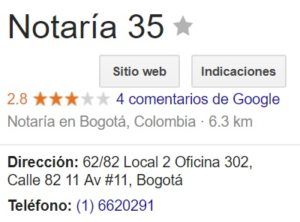 Notaria 35 de Bogotá