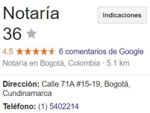 Notaria 36 de Bogotá