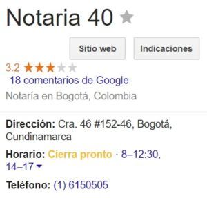 Notaria 40 de Bogotá