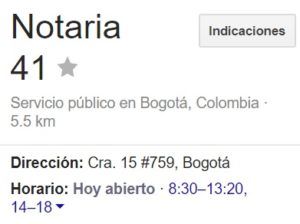 Notaria 41 de Bogotá