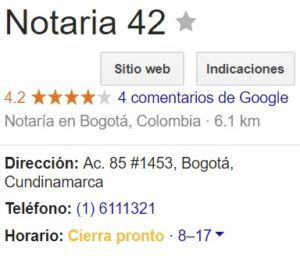 Notaria 42 de Bogotá