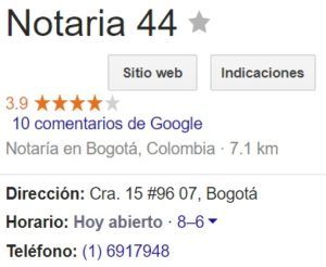 Notaria 44 de Bogotá