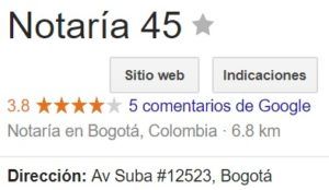 Notaria 45 de Bogotá