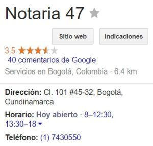 Notaria 47 de Bogotá